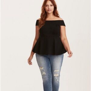 Torrid size 3 off shoulder peplum top